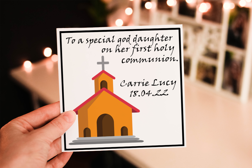 God Daughter First Communion Day Card, Holy Communion Card - Click Image to Close